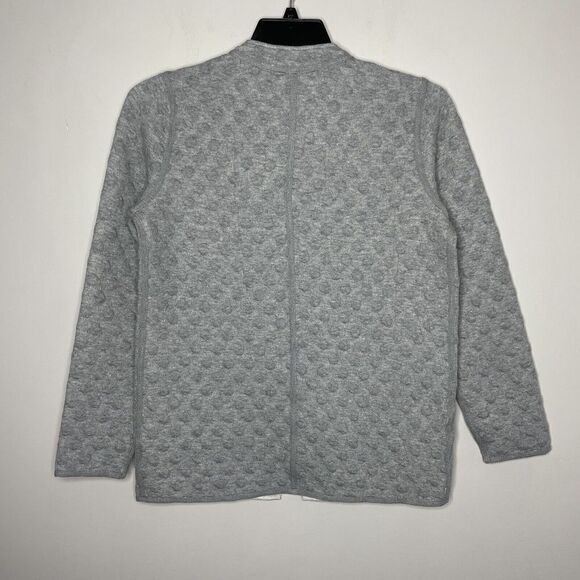 SOFT SURROUNDINGS Jackets Womens XS Gray Amarela Reversible Bubble-Knit Jacquard - Picture 5 of 8